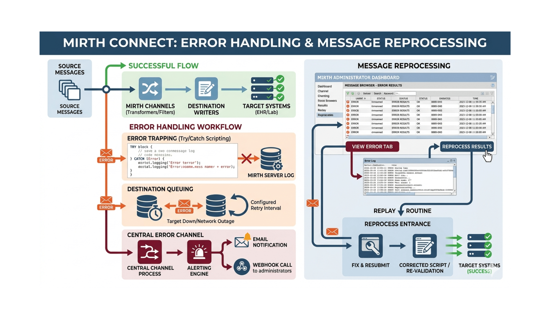 Mirth Connect Error Handling & Message Reprocessing